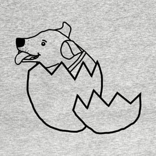 Puppy Hatches from Easter Egg Outline T-Shirt